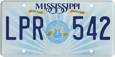 MS license plate LPR542