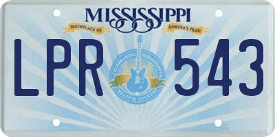 MS license plate LPR543