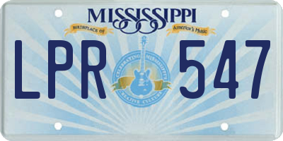 MS license plate LPR547