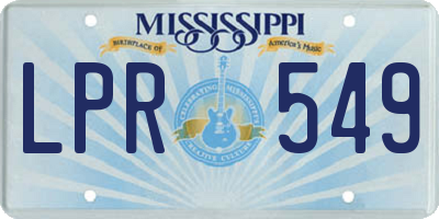 MS license plate LPR549