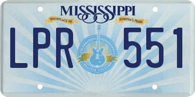 MS license plate LPR551