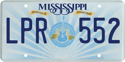 MS license plate LPR552