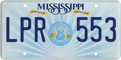 MS license plate LPR553
