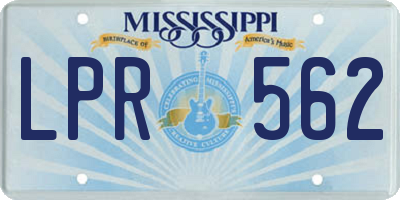MS license plate LPR562