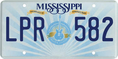 MS license plate LPR582