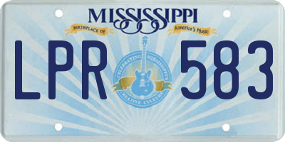 MS license plate LPR583