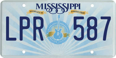 MS license plate LPR587