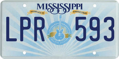 MS license plate LPR593