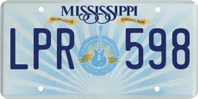MS license plate LPR598