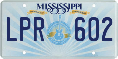 MS license plate LPR602