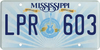 MS license plate LPR603