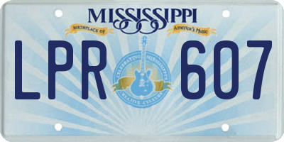 MS license plate LPR607