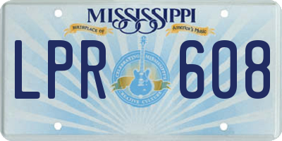 MS license plate LPR608