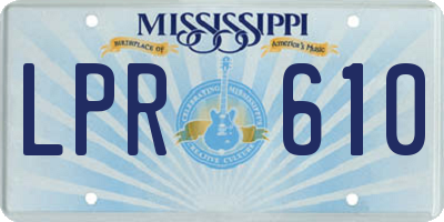 MS license plate LPR610
