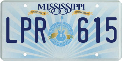 MS license plate LPR615