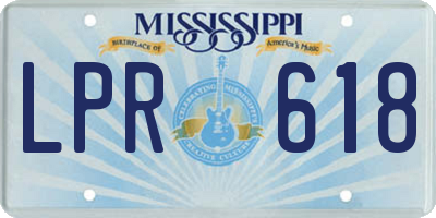 MS license plate LPR618