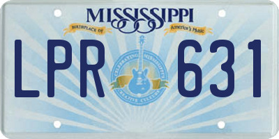 MS license plate LPR631
