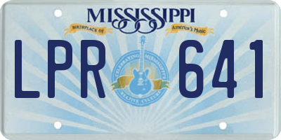 MS license plate LPR641