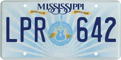 MS license plate LPR642