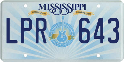 MS license plate LPR643