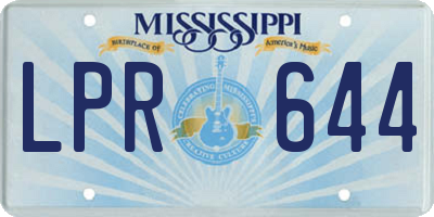 MS license plate LPR644
