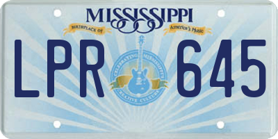 MS license plate LPR645