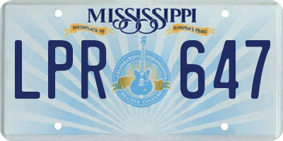 MS license plate LPR647