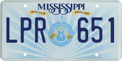 MS license plate LPR651