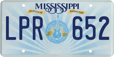 MS license plate LPR652