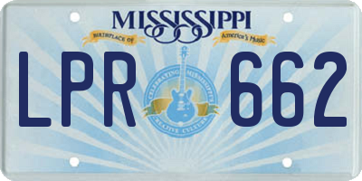 MS license plate LPR662