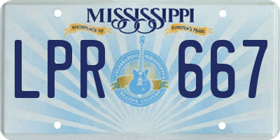 MS license plate LPR667