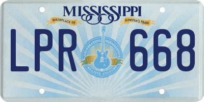 MS license plate LPR668