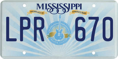 MS license plate LPR670