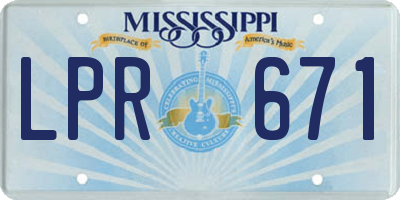 MS license plate LPR671