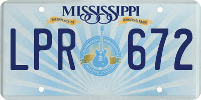 MS license plate LPR672
