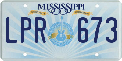 MS license plate LPR673