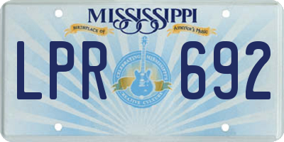 MS license plate LPR692