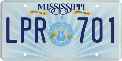 MS license plate LPR701