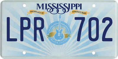 MS license plate LPR702