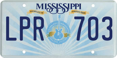 MS license plate LPR703