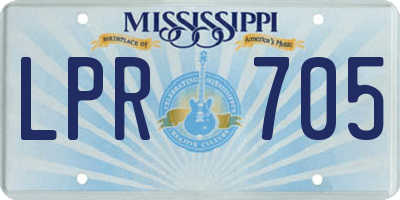 MS license plate LPR705