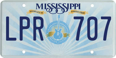 MS license plate LPR707