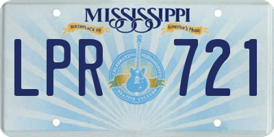 MS license plate LPR721