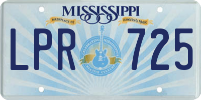 MS license plate LPR725