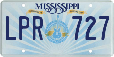 MS license plate LPR727