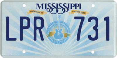 MS license plate LPR731
