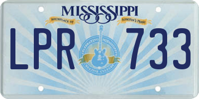 MS license plate LPR733