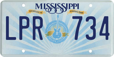 MS license plate LPR734