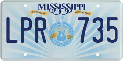 MS license plate LPR735
