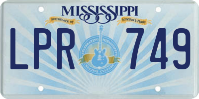 MS license plate LPR749